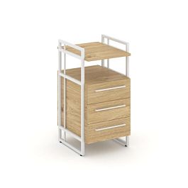 Rift Direct Тумба приставная RF.TPRR-001 Тиквуд Светлый/Металл Белый 424*500*821 - Фото предпросмотра