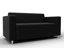 Диван прямой Лига-093 ВН Экокожа черный - Фото предпросмотра