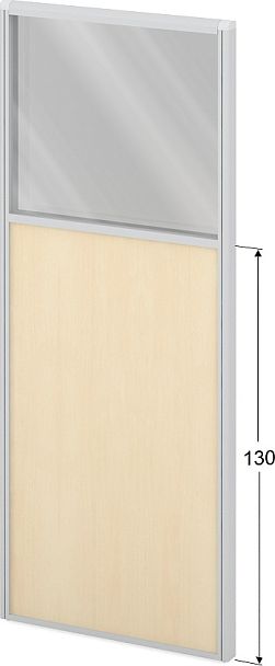 Модуль комбинированный "Мобильные офисные перегородки «Логика»"  ПК-ЛГ-МДК200х80/130С/Д-В1-466 клен - Вид 1