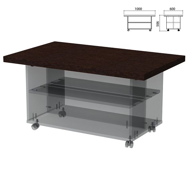 Столешница стола журнального "Приоритет" (1000х600х506 мм), венге, К-907, К-907 венге - Вид 1