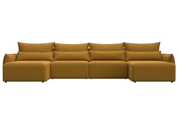 Диван П-образный Лига-051 НПБ Лонг Велюр желтый - Вид 2