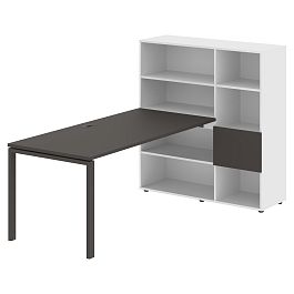Стол-стеллаж EURST 1217 Мокко/Мокко/Белый 2190х1250х1355 EDIS - Фото предпросмотра