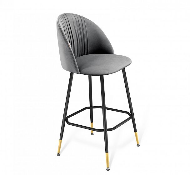 Стул барный Sheffilton SHT-ST35-1/S148 угольно-серый/черный муар/золото - Вид 2