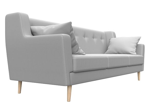 Прямой диван Брайтон 3 (полностью экокожа белая) - Вид 3