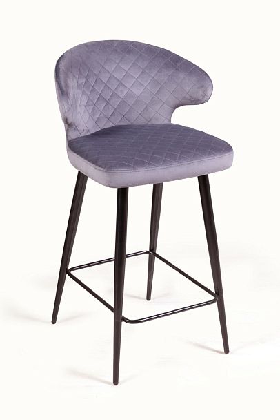 Стул полубарный Richard ромб, бархат серый 27 - Вид 1