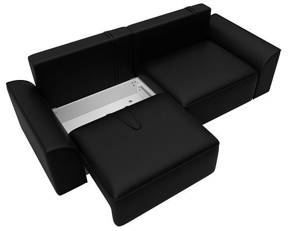 Диван прямой Лига-048 НПБ Экокожа черный - Вид 7