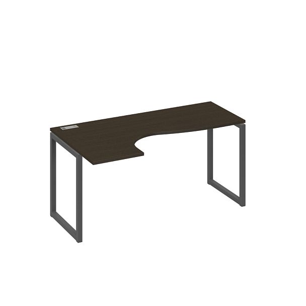 Стол эргономичный левый "Классика" на металлокаркасе QUATTRO A4 А4 Б4 035 БП венге / металлокаркас антрацит - Вид 1