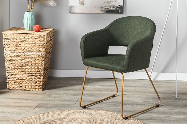 Кресло Oscar тёмно-зеленый/Линк золото - Вид 14