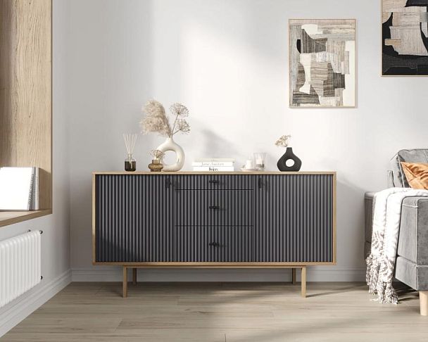 Комод две дверки и три ящика Emerson арт EM08/7024/L - Вид 5