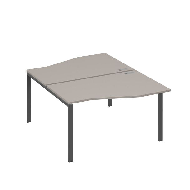Рабочая станция каркас UNO столы (2х140) Техно A4 А4 Б1 190 БП мокко премиум / металлокаркас антрацит - Вид 1