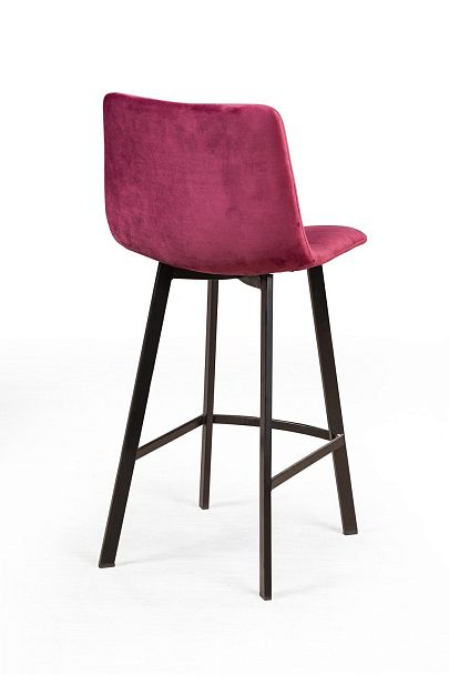 Стул барный UNO, бархат красный 16 new / чёрный профиль - Вид 5