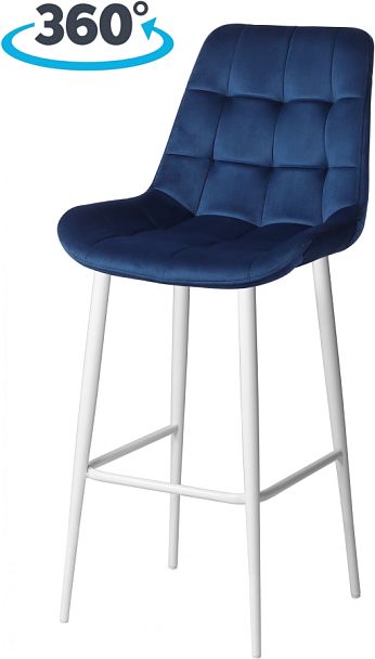Барный поворотный стул Эйден, Confetti blue/белый - Вид 1