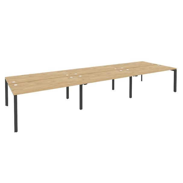 Onix Рабочая станция на П-образном м/к O.MP-D.RS-6.4.7 Тиквуд светлый/Антрацит металл 4740*1475*750 - Вид 1