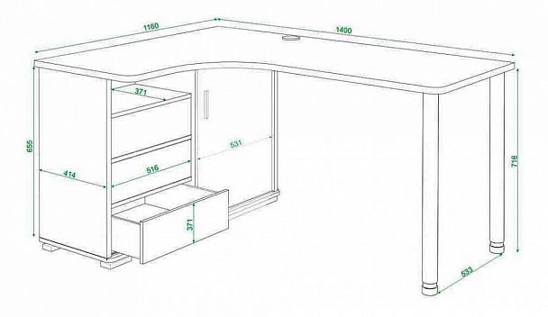 Стол письменный Домино СР-145СМ Венге/Карамель правый - Вид 4