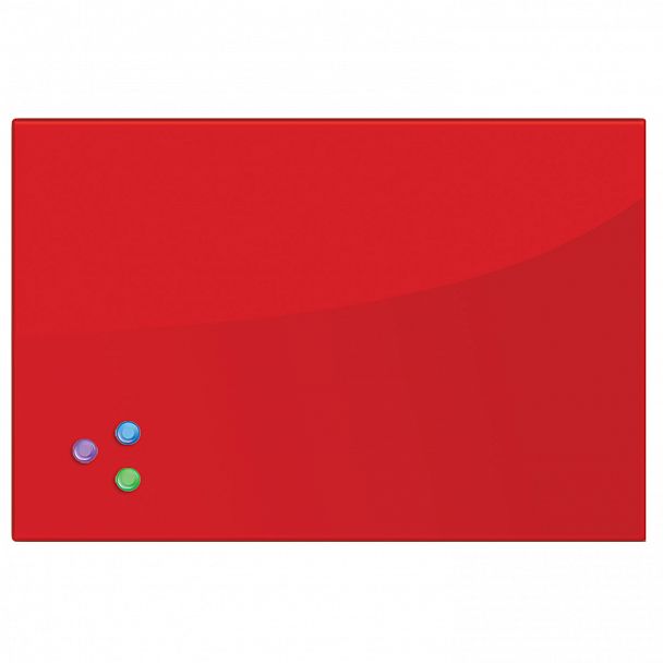 Доска магнитно-маркерная стеклянная 40х60 см, 3 магнита, КРАСНАЯ, BRAUBERG, 236746 - Вид 3
