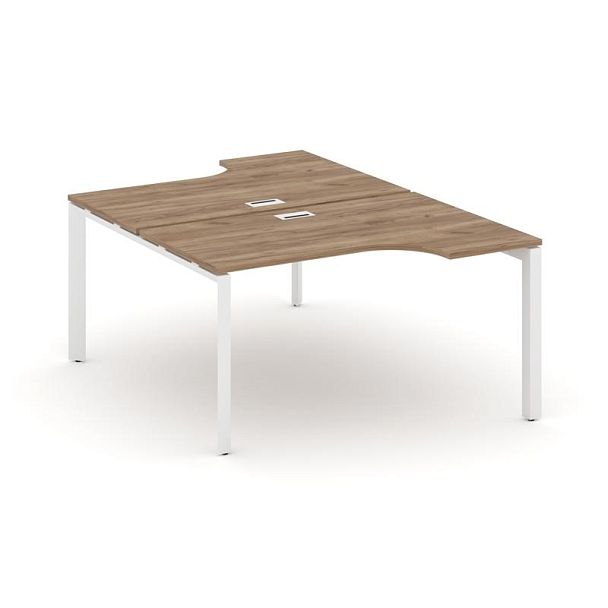 Style Project Next Рабочая станция эргономичная SN-59P.DRPA-021 Дуб Табак/Металл Белый/Белый Заглушка 1380*1632/1992*750 - Вид 1