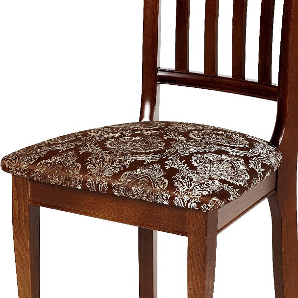 Комплект деревянных стульев с мягким сиденьем Бэль Античный орех/Темно-коричневый жаккард, 2 шт. - Вид 11