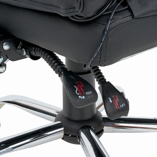 Кресло офисное CROMEX "Lounge MS-007", подножка, 6 массажных модулей, экокожа, черное, 532960 - Вид 19