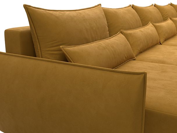 Диван п-образный Лига-051 НПБ МегаЛонг Велюр желтый - Вид 4