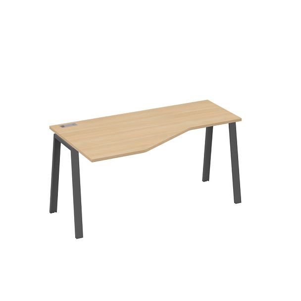 Стол эргономичный левый "Техно" на металлокаркасе TRE A4 А4 Б3 055 БП натуральный дуб / металлокаркас антрацит - Вид 1