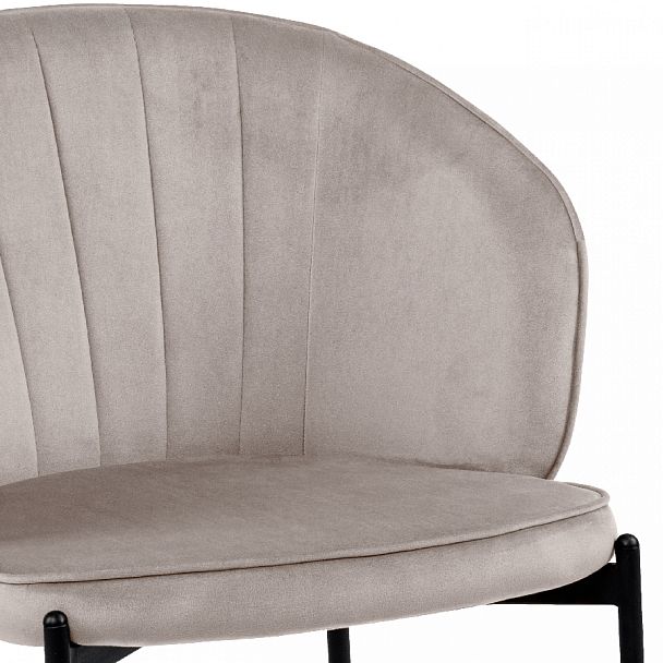 Стул кухонный Миэль серо-бежевый велюр/черный - Вид 8