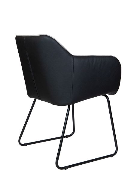 Стул / Bravo / серая ткань / черная экокожа - Вид 4