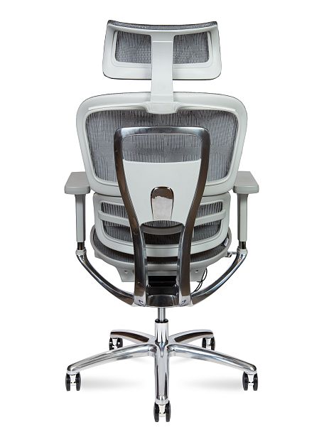 Кресло офисное / Kron aluminium grey / серый пластик / серая сетка / алюминевая база - Вид 5