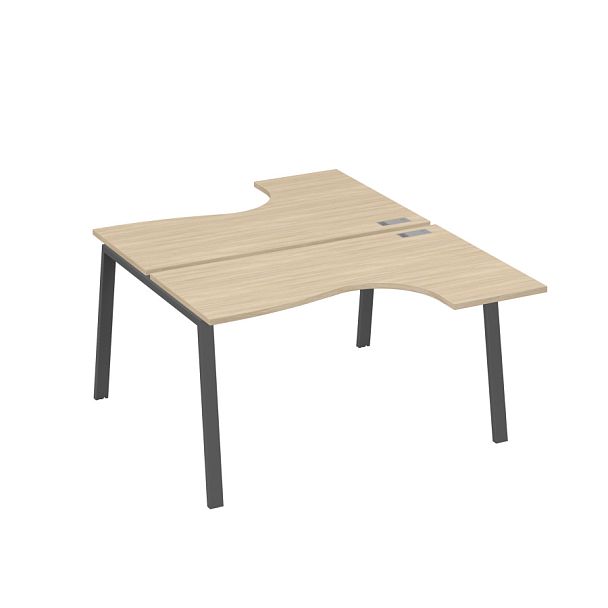 Рабочая станция TRE (2х140) столы Классика эргономичные A4 А4 Б3 181  БП дуб скандинавский / металлокаркас антрацит - Вид 1