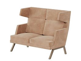 Aldo Диван двухместный высокий ALD-02 Timless 020/Металл Капучино 1430*960*1180 - Фото предпросмотра