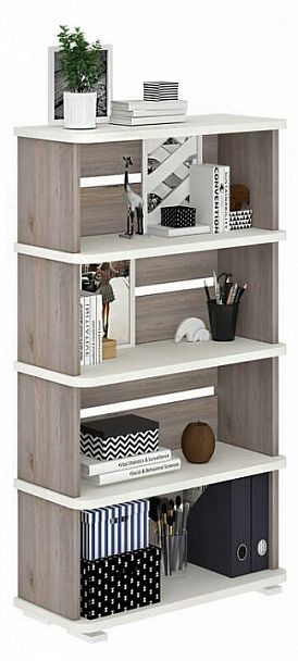 Стеллаж Домино СБ-25/4 Белый/Нельсон - Вид 2