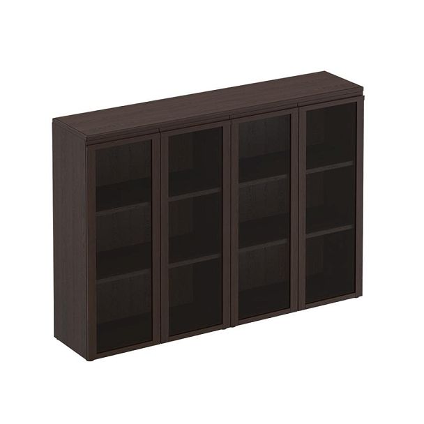 Шкаф для документов средний со стеклянными дверями Mark-II МК 323-2 дуб валенсия - Вид 1