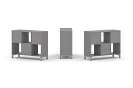 Стайл Проджект Набор стеллажа одностороннего, 2 яруса SN.NS-231 Серый Пепел/Металл Серый 1121*400*88 - Фото предпросмотра