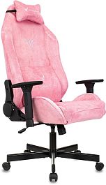 Кресло игровое Knight N1 Fabric розовый Velvet 36 с подголов. крестов. металл - Фото предпросмотра