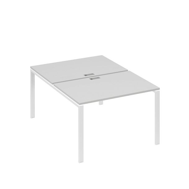 Станция рабочая 2х120 на металлокаркасе UNO A4 А4 Б1 176 БП серый / металлокаркас белый - Вид 1