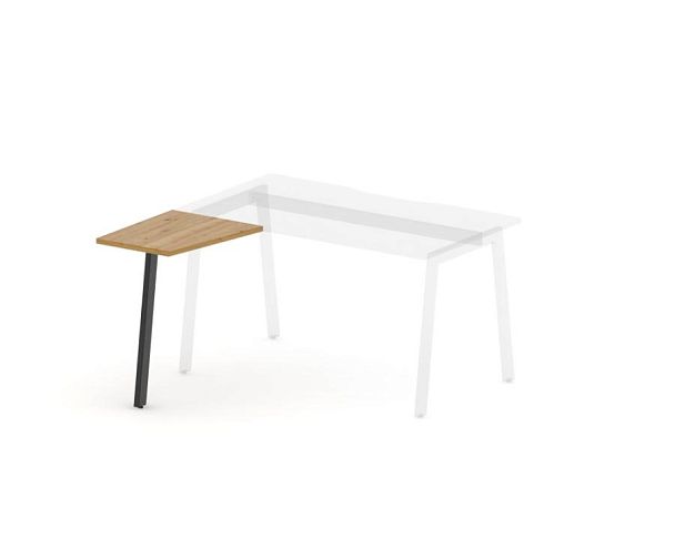 MATRIX 121В300 Стол приставной, L 500х600х775 Дуб Крафт Золотой/Темно-серый - Вид 1