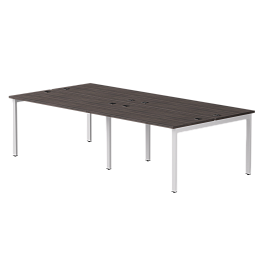 Бенч-система на 4 места Everprof EVO на металлокаркасе 3160х670(1370)x755 Дуб Пасадена/Белый - Фото предпросмотра