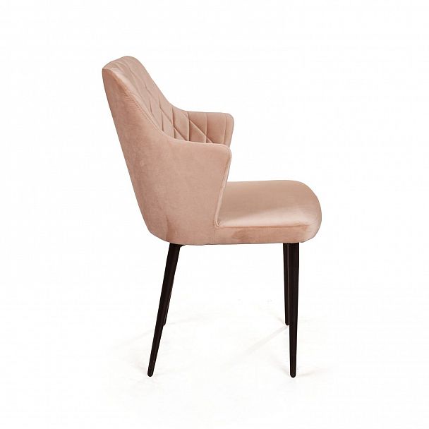 Стул с подлокотниками Hunt ромб, бархат бежевый 5 / чёрный конус - Вид 3