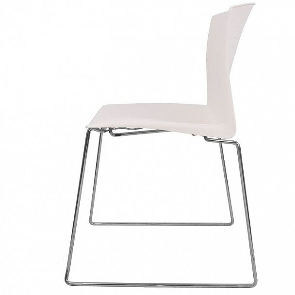 Стул Pull (пруток) каркас Хром, белый, стопируемый - Вид 4