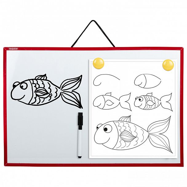 Доска магнитно-маркерная 30х45 см, ГАРАНТИЯ 10 ЛЕТ, ПИФАГОР, 231719 - Вид 4