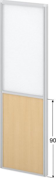 Модуль комбинированный "Мобильные офисные перегородки «Логика»"  ПК-ЛГ-МДК200х60/90П/Д-В1-534 белый - Вид 1