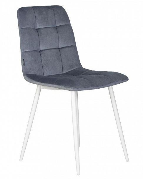 Стул обеденный DOBRIN CHILLY (Серо-голубой Holland 14, основание белое) - Вид 2