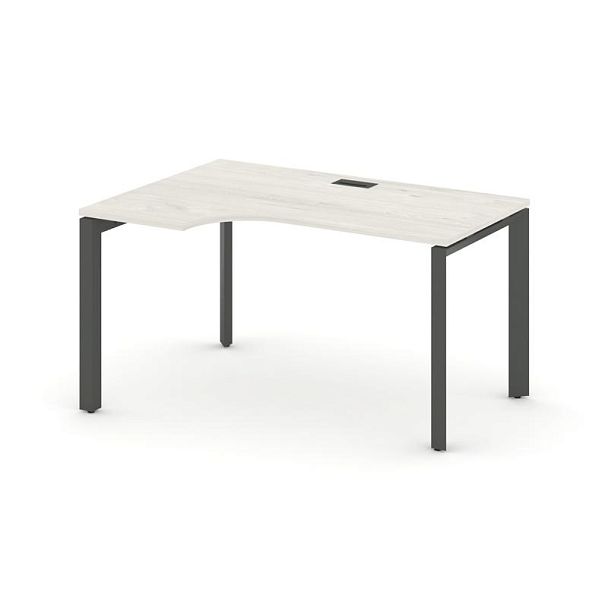 Style Project Next Стол рабочий эргономичный SN-59P.SPA-001(L) Дуб Наварра/Металл Антрацит/Черный Заглушка 1380*600/980*750 - Вид 1