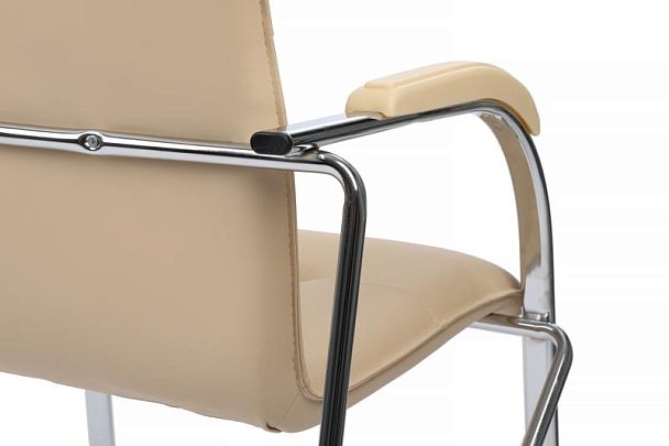 Стул Самба с пластиковыми подлокотниками SMB-03H Хром гальв. Бежевый - Вид 10