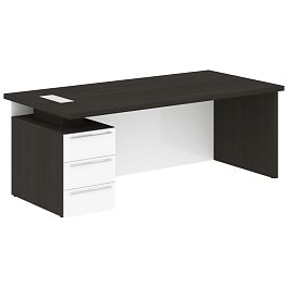 Стол письменный СП-064-25-23(L) Дуб Мореный/Белый глянец 2000х900х750 KANON - Фото предпросмотра