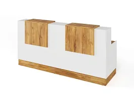 RTD085-240-ME ТАНДЕМ / TANDEM Стойка ресепшн 2-240 2400х700х1200 Таксония медовая - Фото предпросмотра