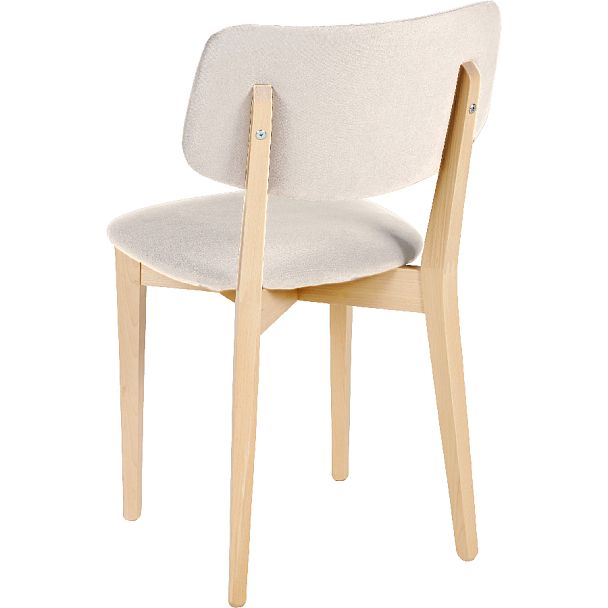 Стул деревянный с мягким сиденьем Мэти Натуральный/Кремовый велюр - Вид 5