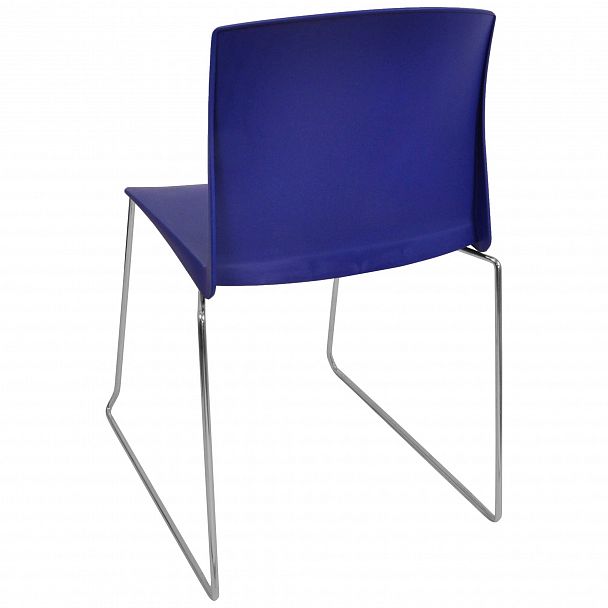 Стул Pull (пруток) каркас Хром, синий, стопируемый - Вид 3