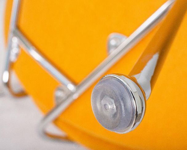 Кресло дизайнерское DOBRIN EMILY (желтая ткань AF13, хромированная сталь) - Вид 9