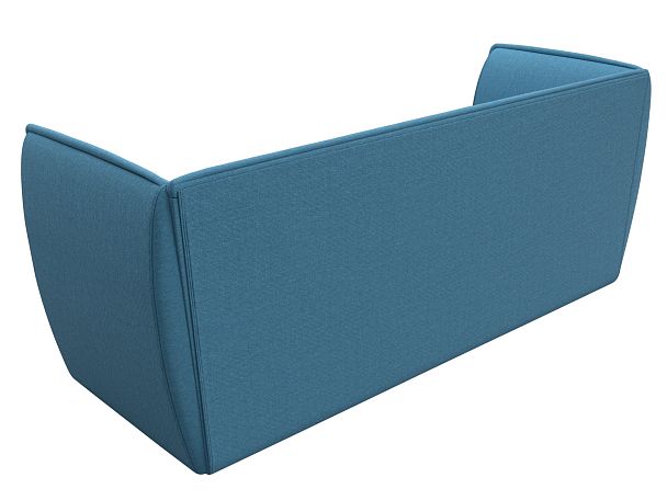 Диван кухонный прямой Бергамо 3-х местный Рогожка голубой - Вид 6