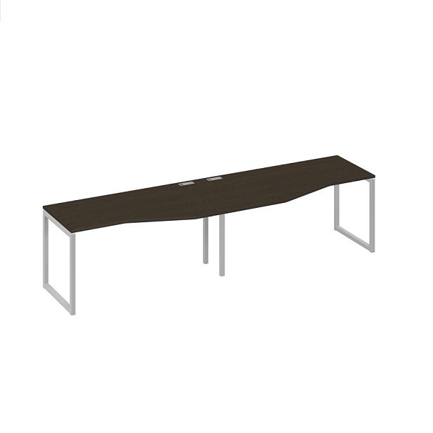 Рабочая станция со столами Техно (2х160) на каркасе QUATTRO A4 А4 Б4 065-2 БП венге / металлокаркас серый - Вид 1